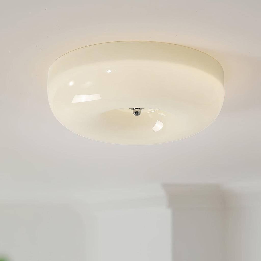 Lámpara de techo de vidrio opalino de 32–46 cm — Luz blanca cálida regulable