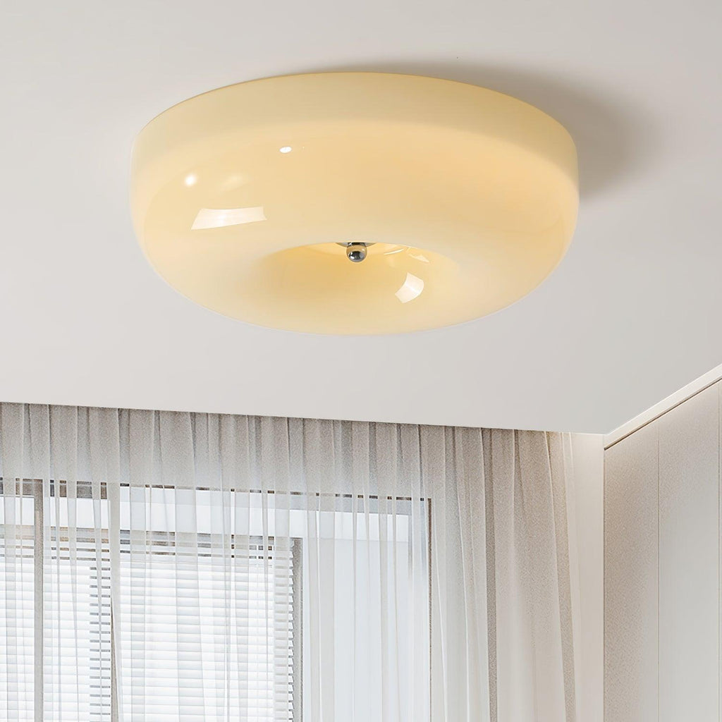 Lámpara de techo de vidrio opalino de 32–46 cm — Luz blanca cálida regulable
