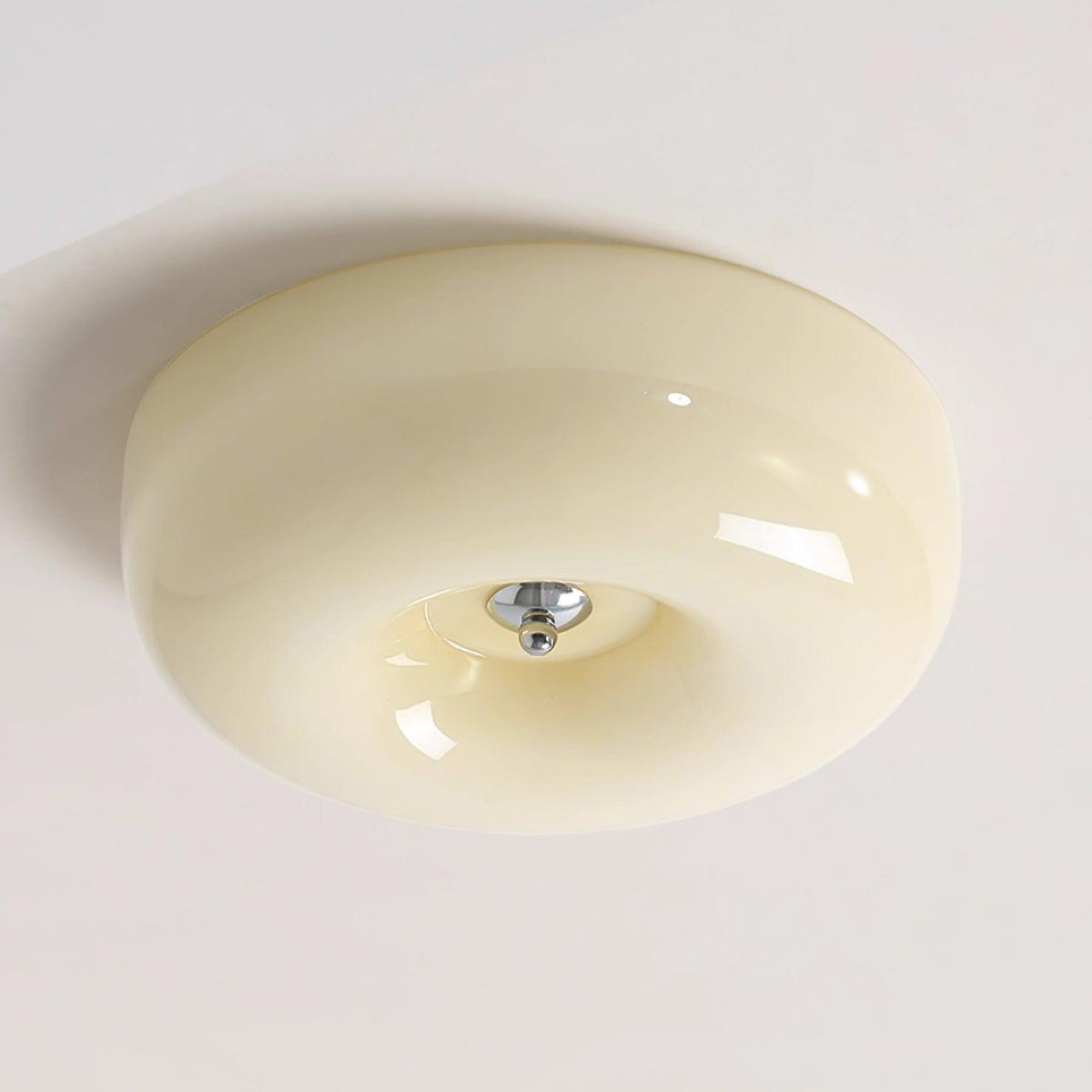 Lámpara de techo de vidrio opalino de 32–46 cm — Luz blanca cálida regulable