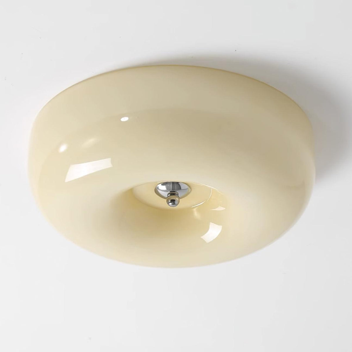 Lámpara de techo de vidrio opalino de 32–46 cm — Luz blanca cálida regulable