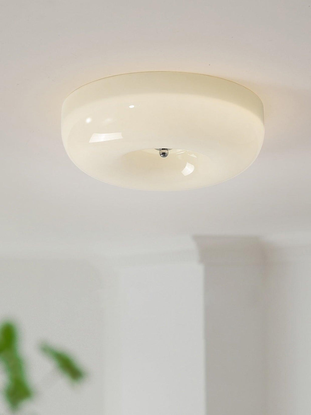 Lámpara de techo de vidrio opalino de 32–46 cm — Luz blanca cálida regulable