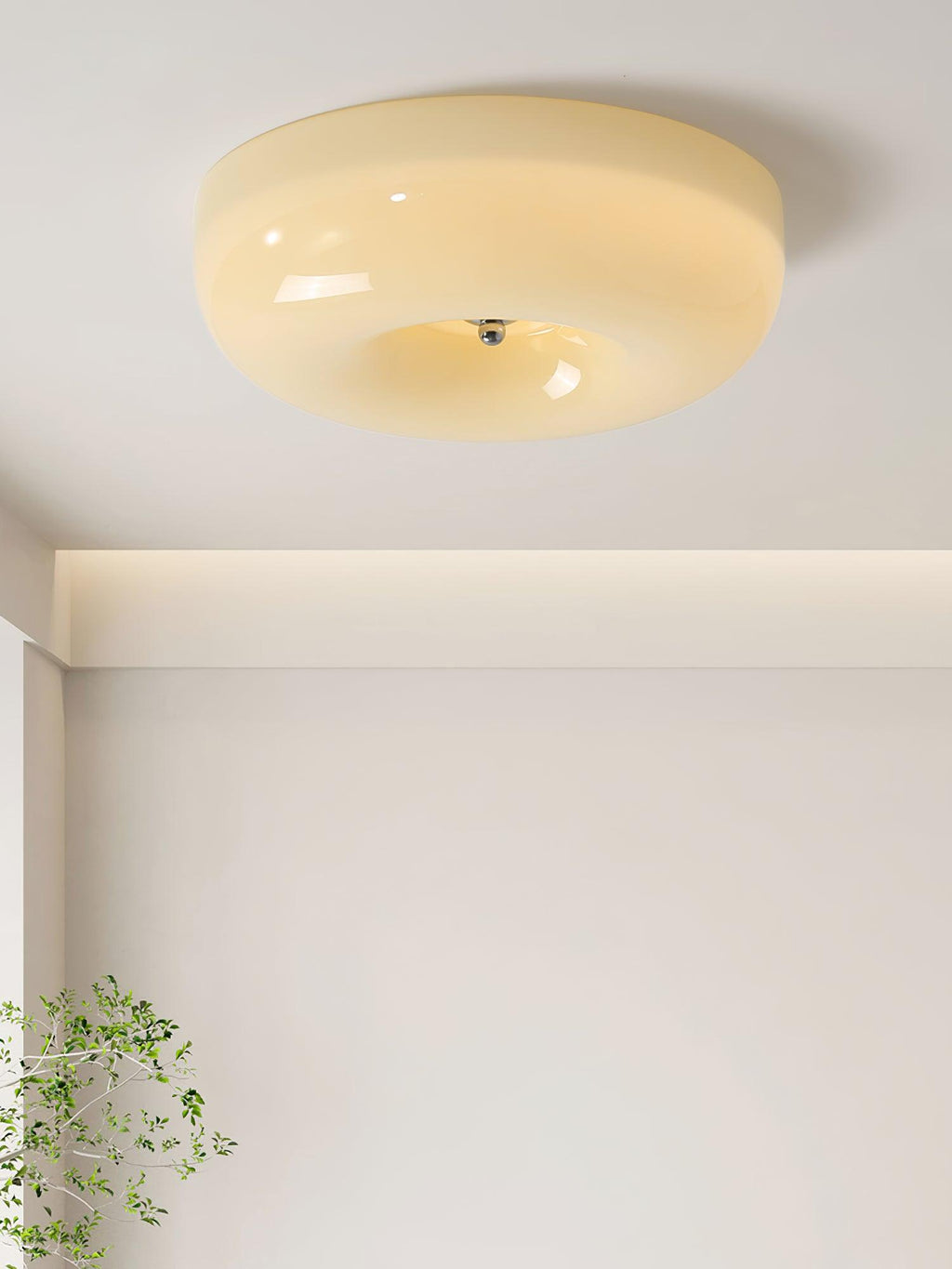 Lámpara de techo de vidrio opalino de 32–46 cm — Luz blanca cálida regulable