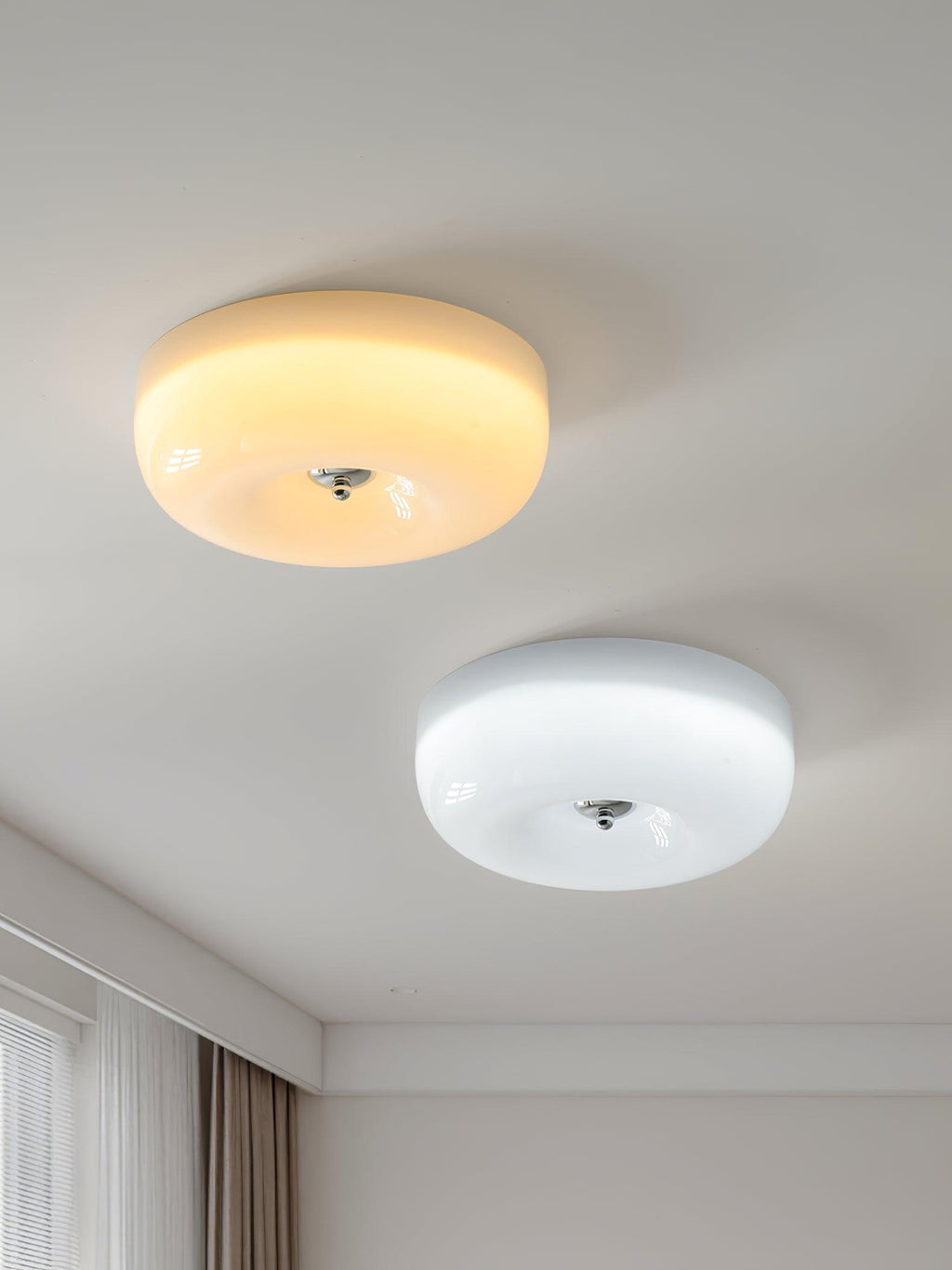 Lámpara de techo de vidrio opalino de 32–46 cm — Luz blanca cálida regulable