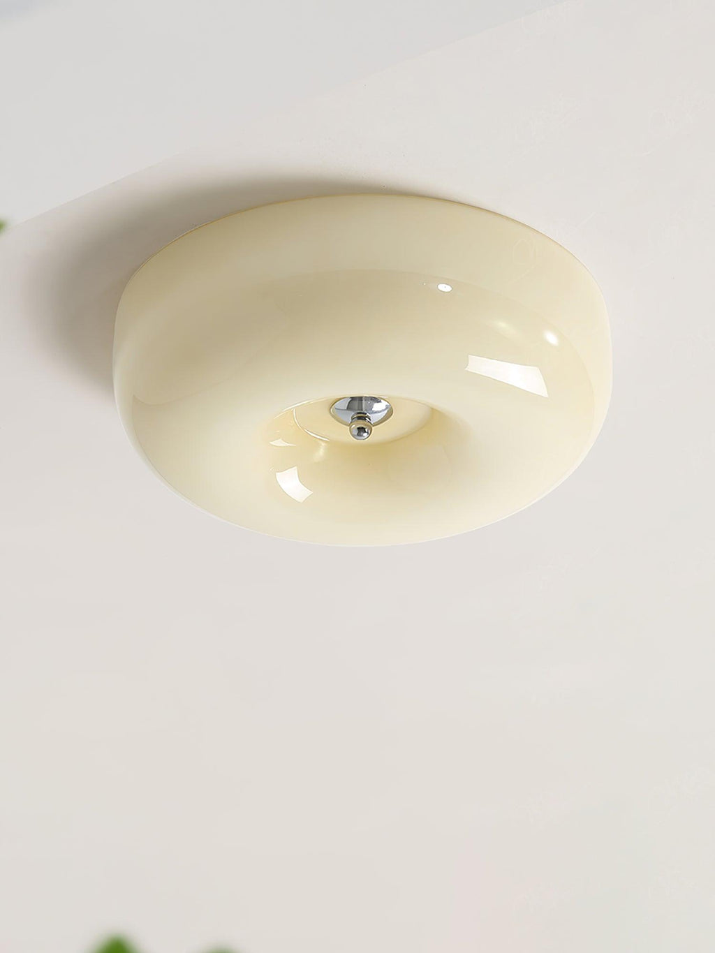 Lámpara de techo de vidrio opalino de 32–46 cm — Luz blanca cálida regulable