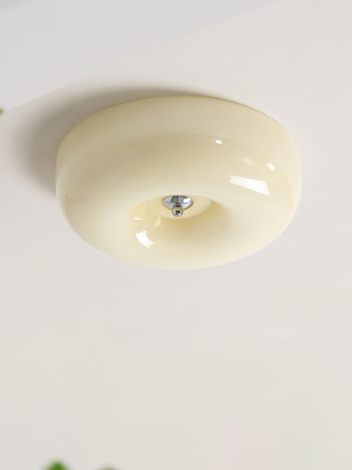 Lámpara de techo de vidrio opalino de 32–46 cm — Luz blanca cálida regulable