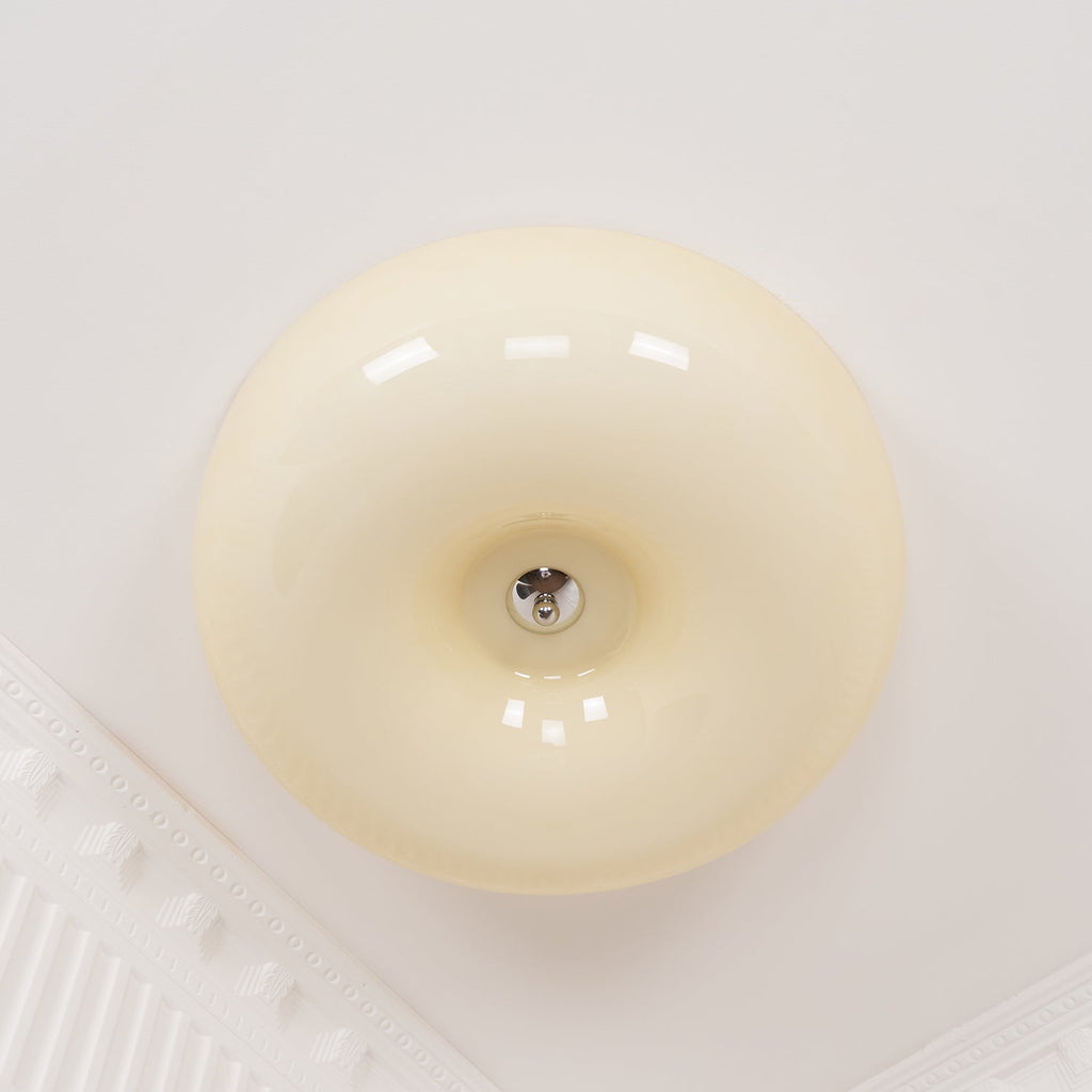 Lámpara de techo de vidrio opalino de 32–46 cm — Luz blanca cálida regulable