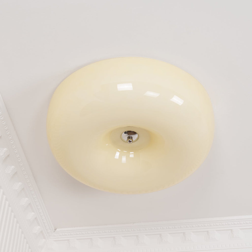 Lámpara de techo de vidrio opalino de 32–46 cm — Luz blanca cálida regulable
