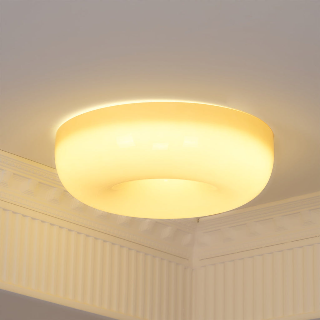 Lámpara de techo de vidrio opalino de 32–46 cm — Luz blanca cálida regulable