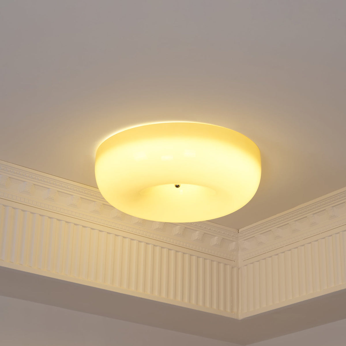 Lámpara de techo de vidrio opalino de 32–46 cm — Luz blanca cálida regulable