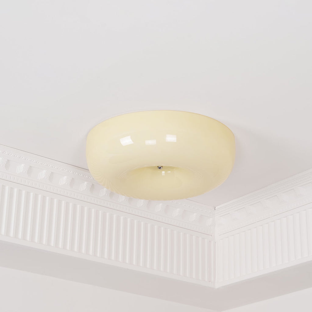 Lámpara de techo de vidrio opalino de 32–46 cm — Luz blanca cálida regulable
