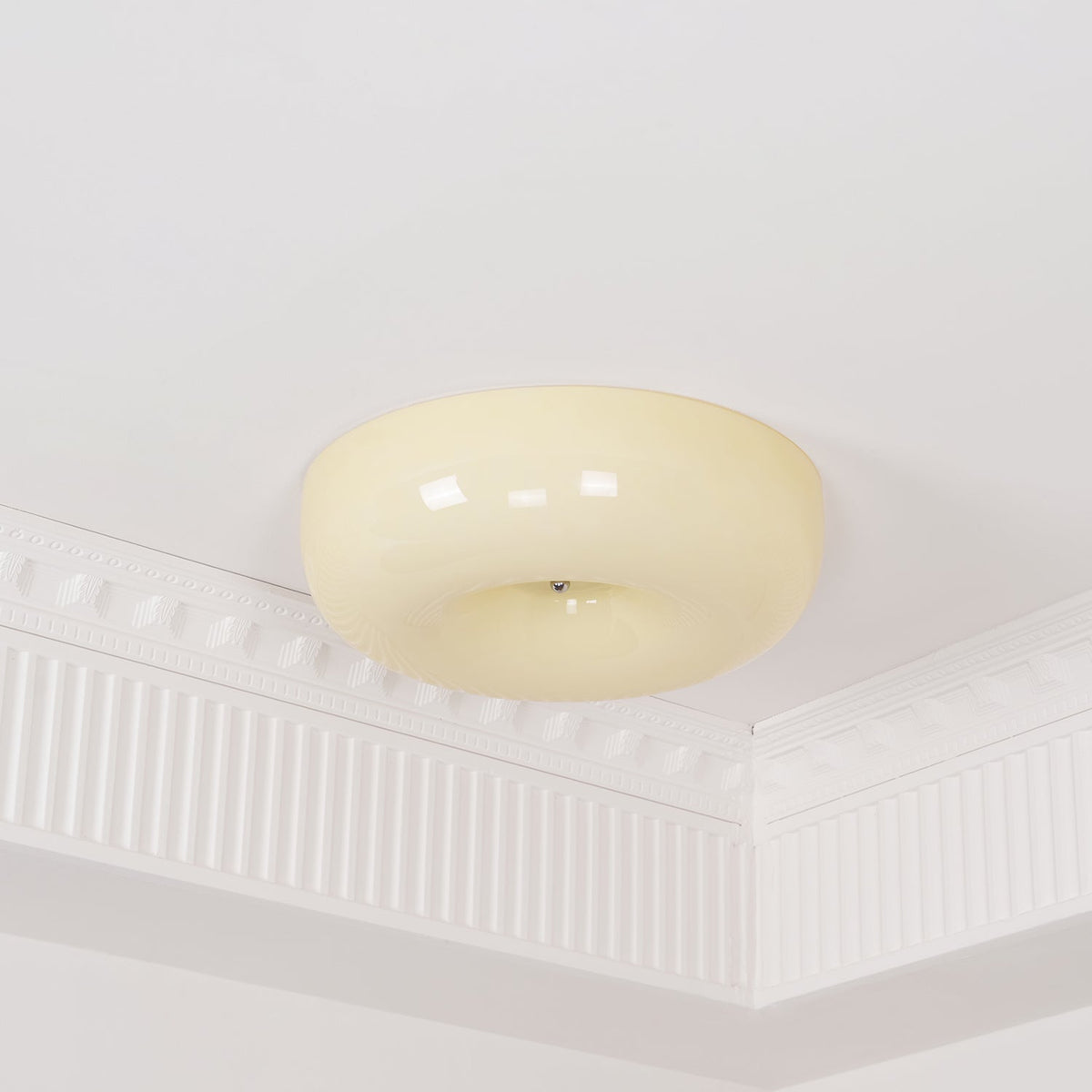 Lámpara de techo de vidrio opalino de 32–46 cm — Luz blanca cálida regulable