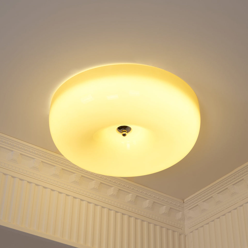 Lámpara de techo de vidrio opalino de 32–46 cm — Luz blanca cálida regulable