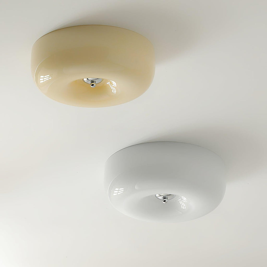 Lámpara de techo de vidrio opalino de 32–46 cm — Luz blanca cálida regulable