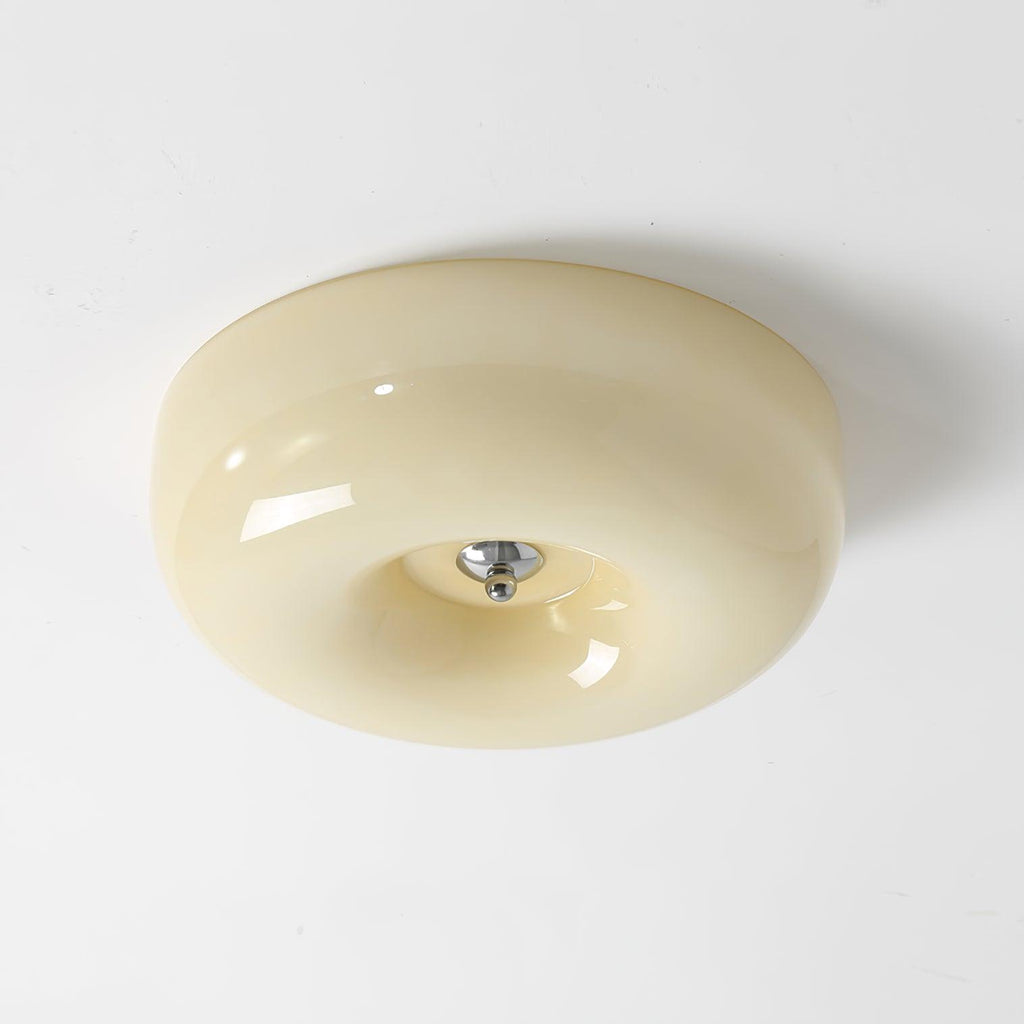 Lámpara de techo de vidrio opalino de 32–46 cm — Luz blanca cálida regulable