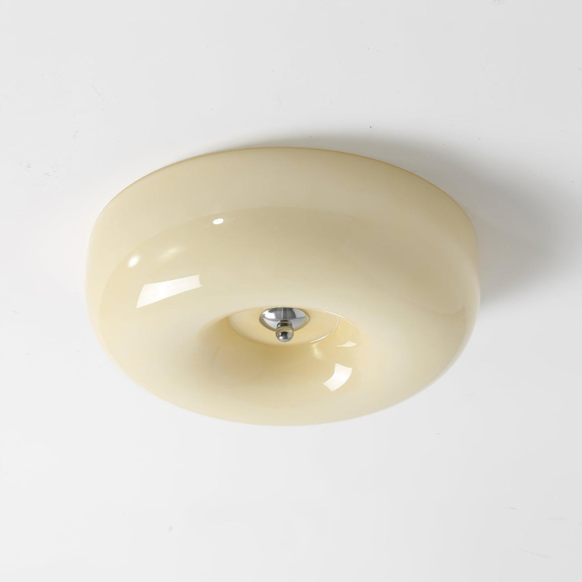 Lámpara de techo de vidrio opalino de 32–46 cm — Luz blanca cálida regulable