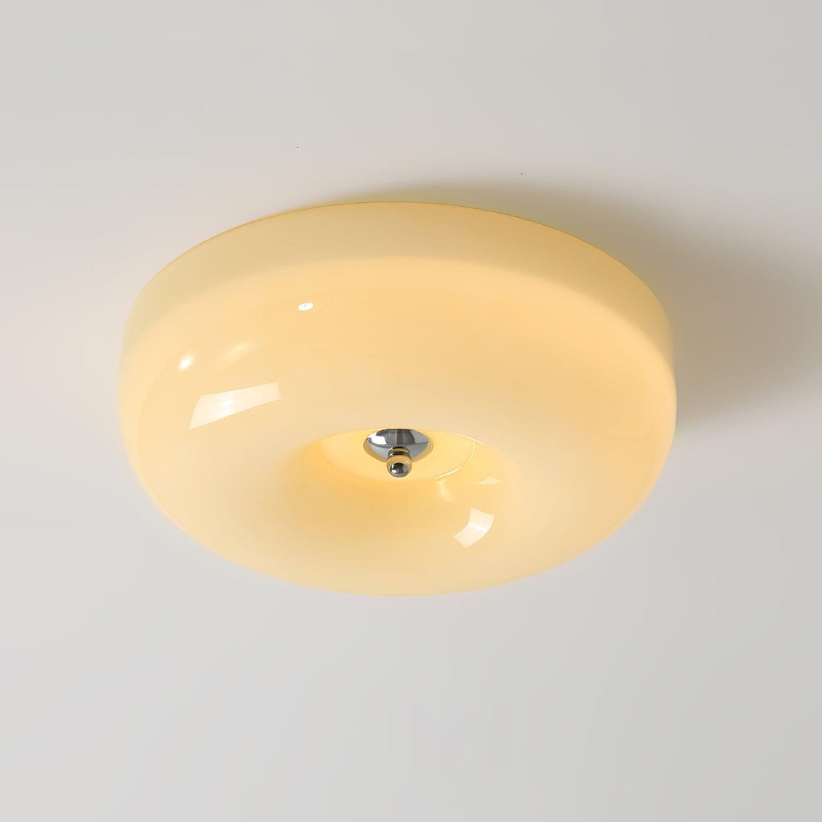 Lámpara de techo de vidrio opalino de 32–46 cm — Luz blanca cálida regulable