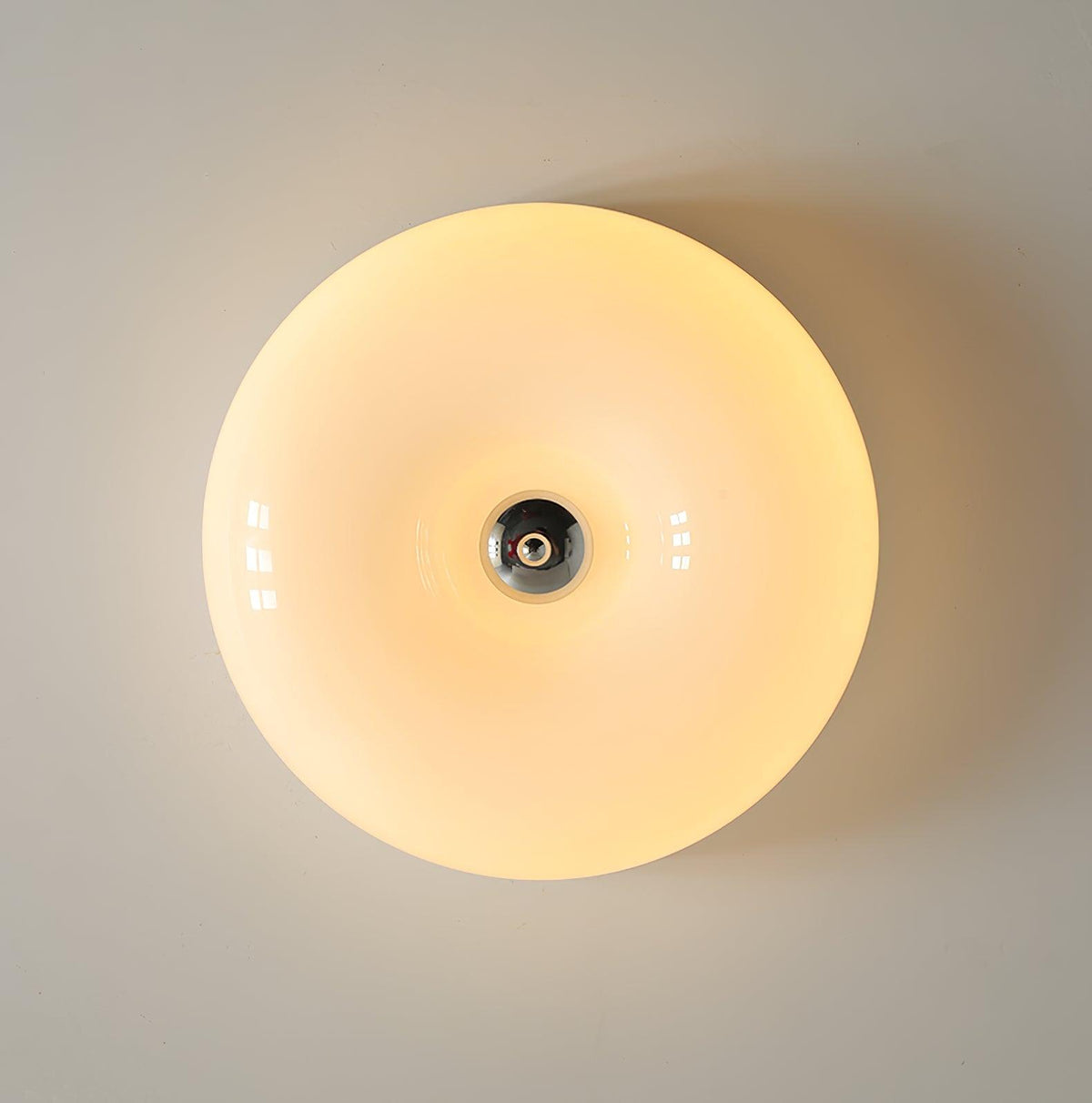 Lámpara de techo de vidrio opalino de 32–46 cm — Luz blanca cálida regulable
