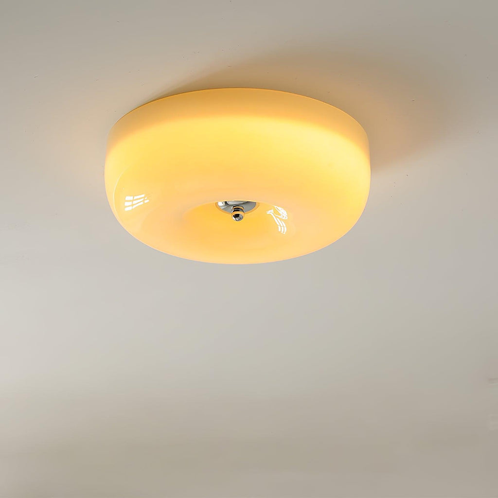 Lámpara de techo de vidrio opalino de 32–46 cm — Luz blanca cálida regulable