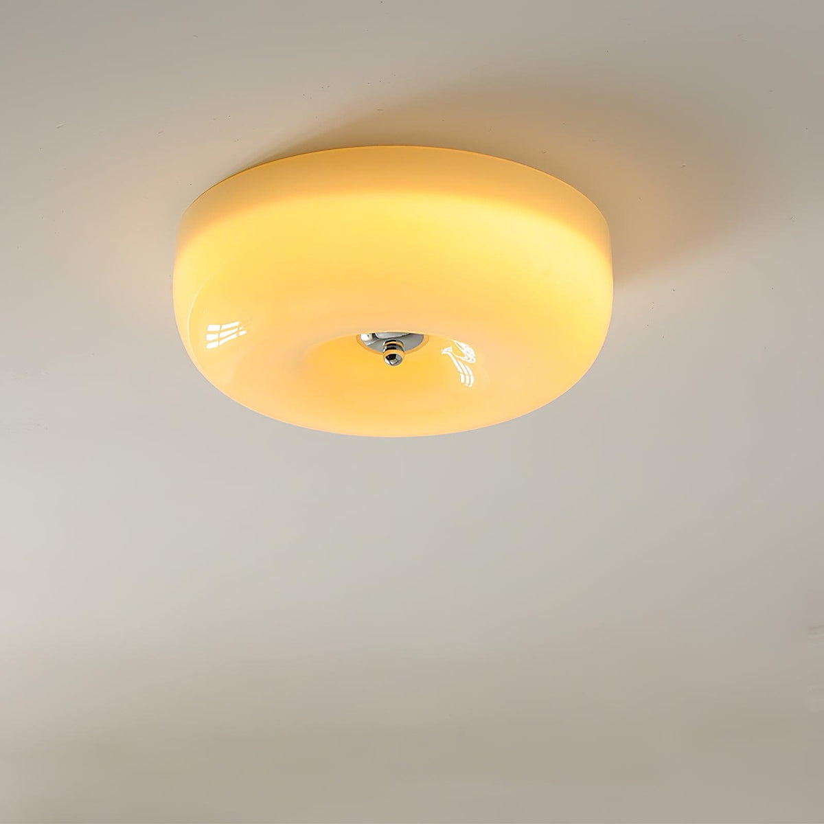 Lámpara de techo de vidrio opalino de 32–46 cm — Luz blanca cálida regulable