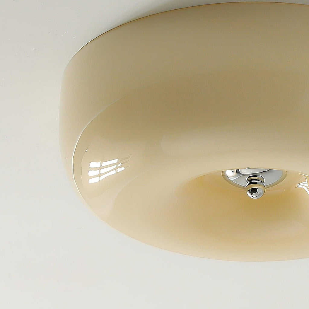 Lámpara de techo de vidrio opalino de 32–46 cm — Luz blanca cálida regulable