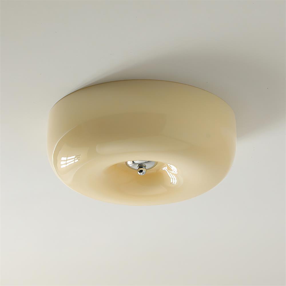 Lámpara de techo de vidrio opalino de 32–46 cm — Luz blanca cálida regulable