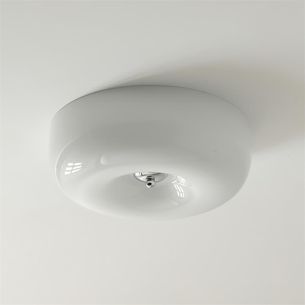 Lámpara de techo de vidrio opalino de 32–46 cm — Luz blanca cálida regulable