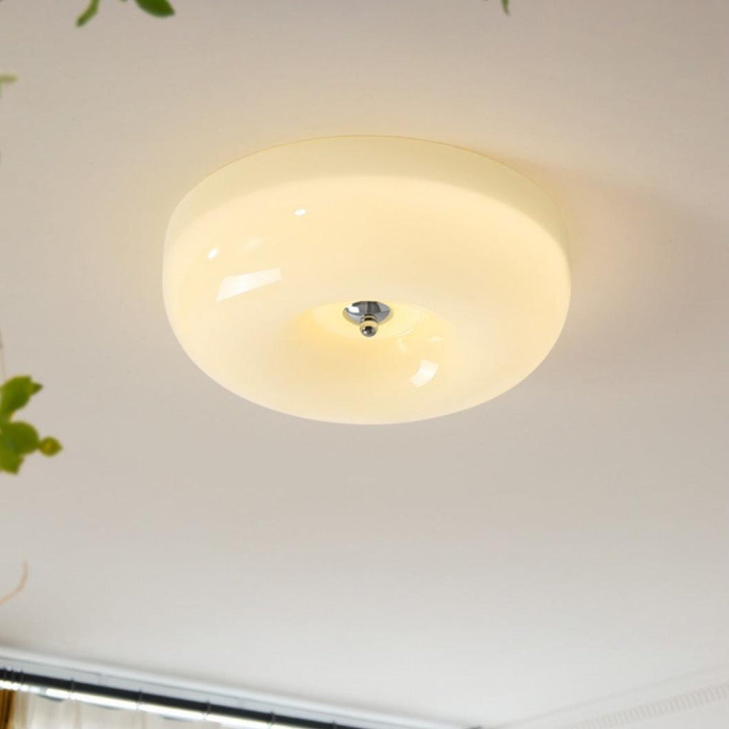 Lámpara de techo de vidrio opalino de 32–46 cm — Luz blanca cálida regulable