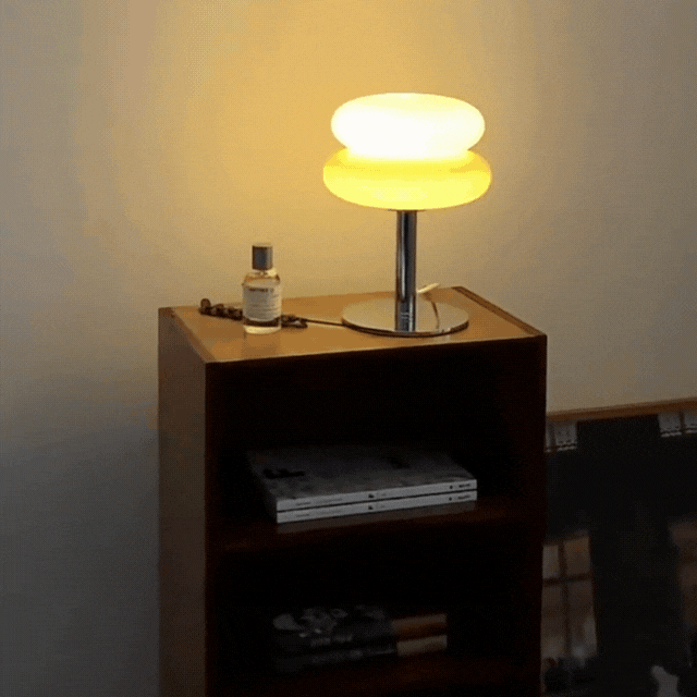 Kirrea Cupcake Mushroom Glass Table Lamp — Sandblasted Finish