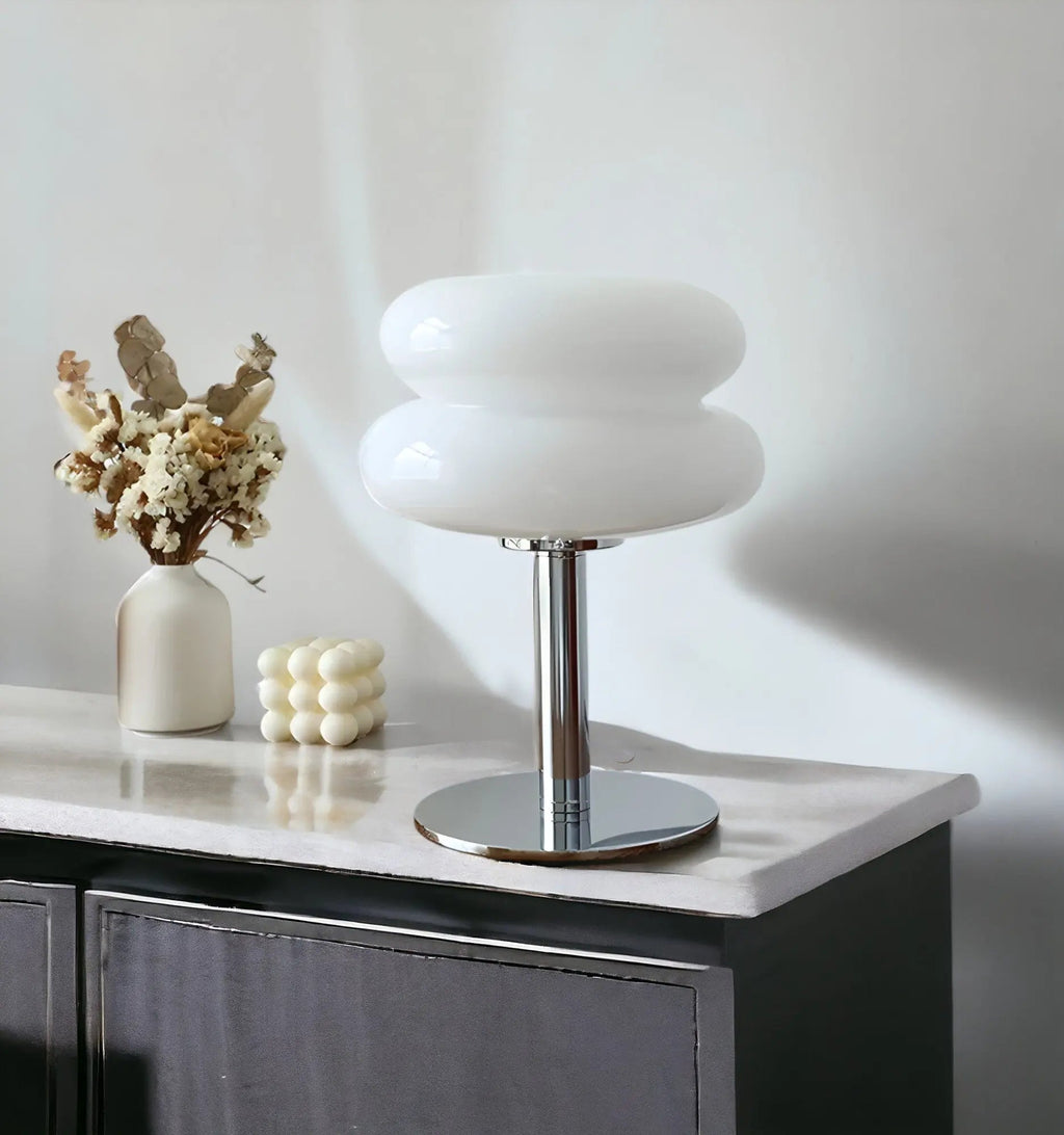 Kirrea Cupcake Mushroom Glass Table Lamp — Sandblasted Finish
