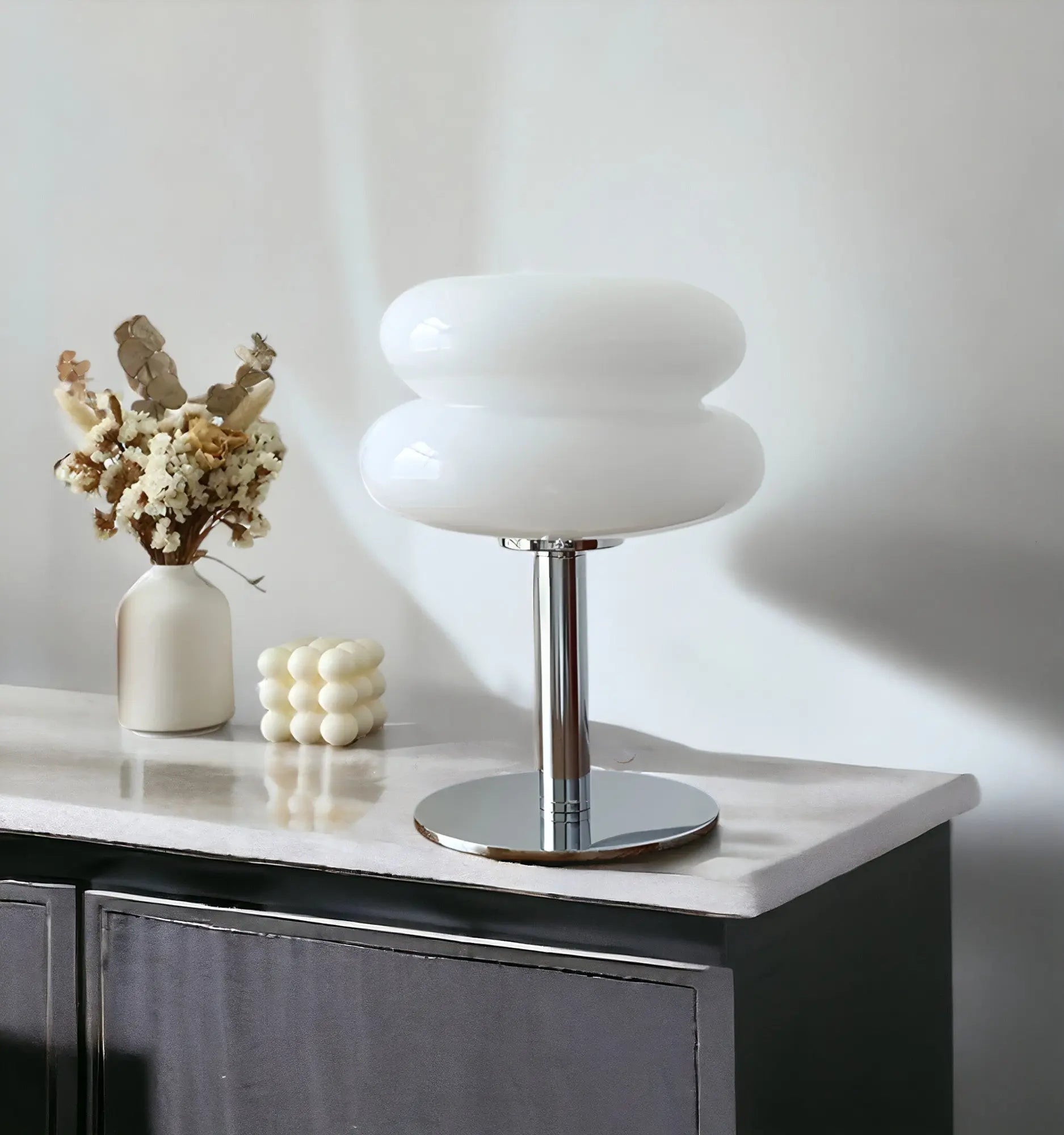 Kirrea Cupcake Mushroom Glass Table Lamp — Sandblasted Finish