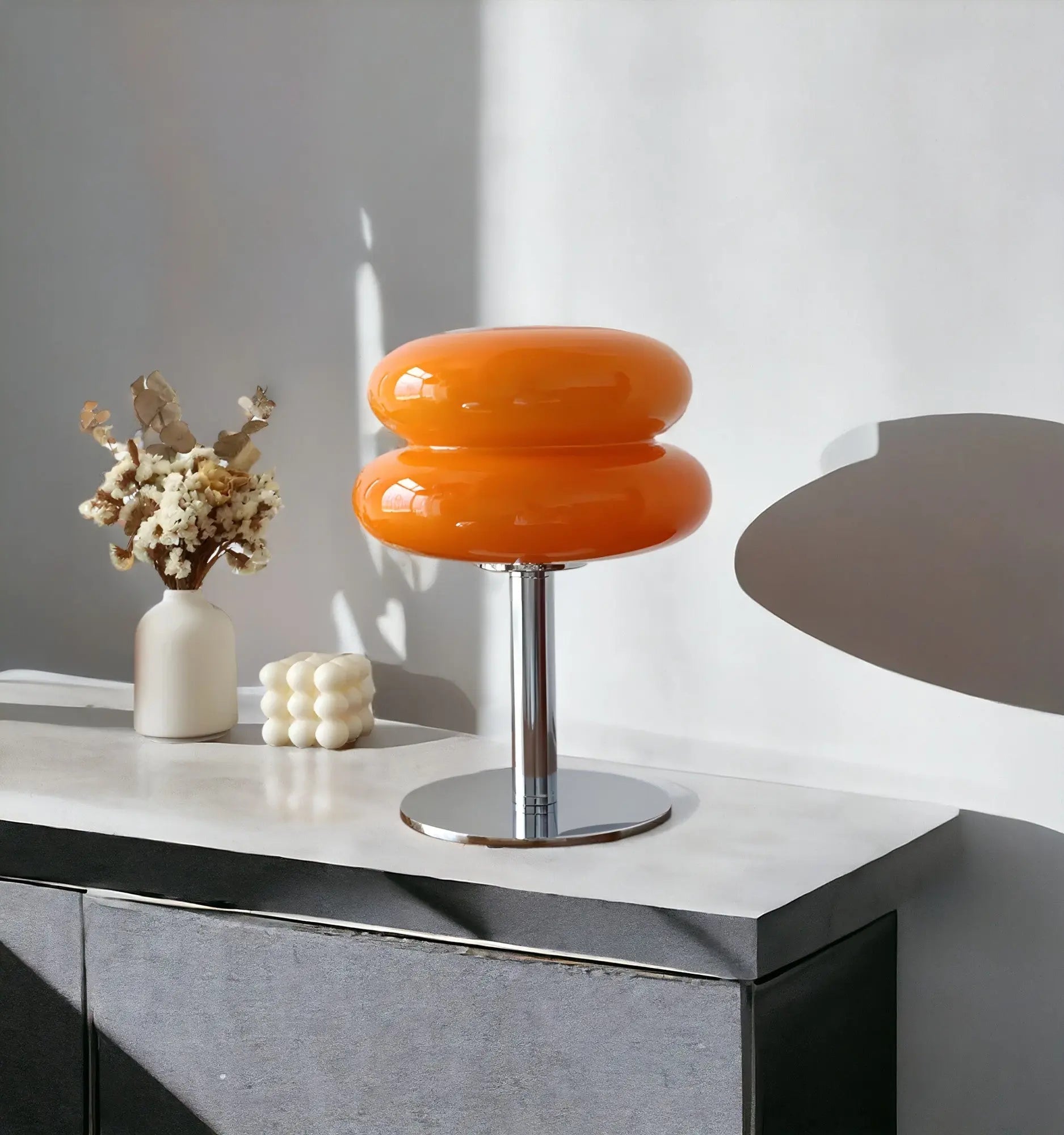 Kirrea Cupcake Mushroom Glass Table Lamp — Sandblasted Finish
