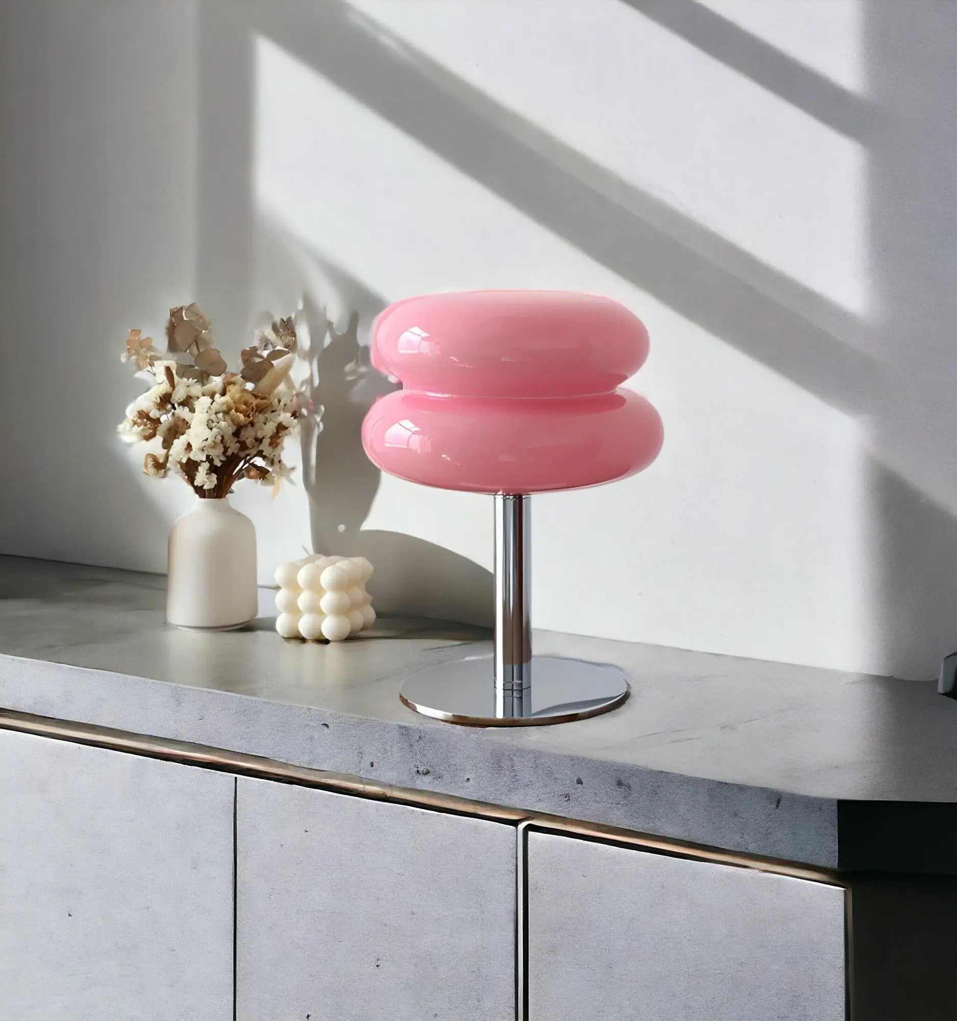 Kirrea Cupcake Mushroom Glass Table Lamp — Sandblasted Finish