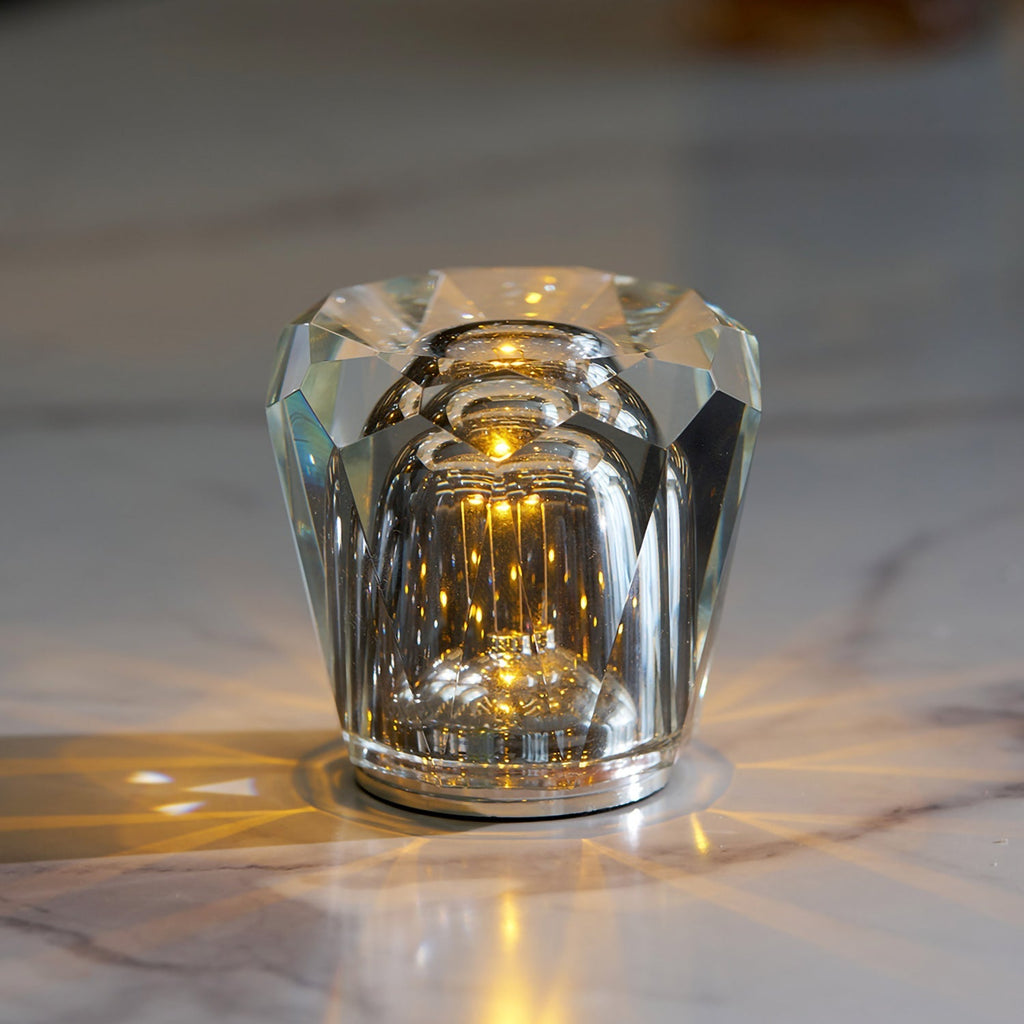 Timanttikristallivalaisin — langaton, himmennettävä, Ø 8.2 × K 9 cm