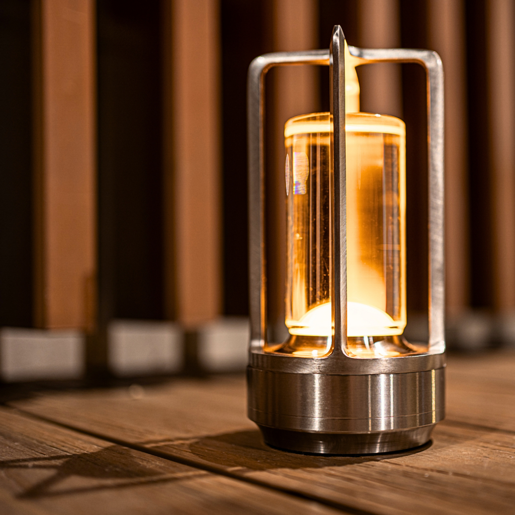 Touch Dimming Table Lamp — Crystal Lantern Design, Warm LED Glow