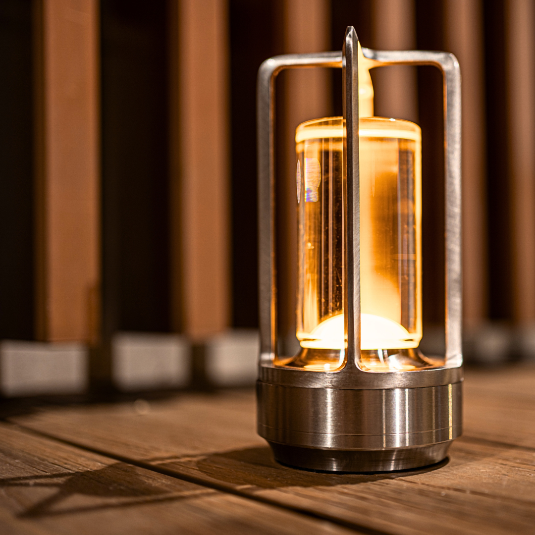 Touch Dimming Table Lamp — Crystal Lantern Design, Warm LED Glow