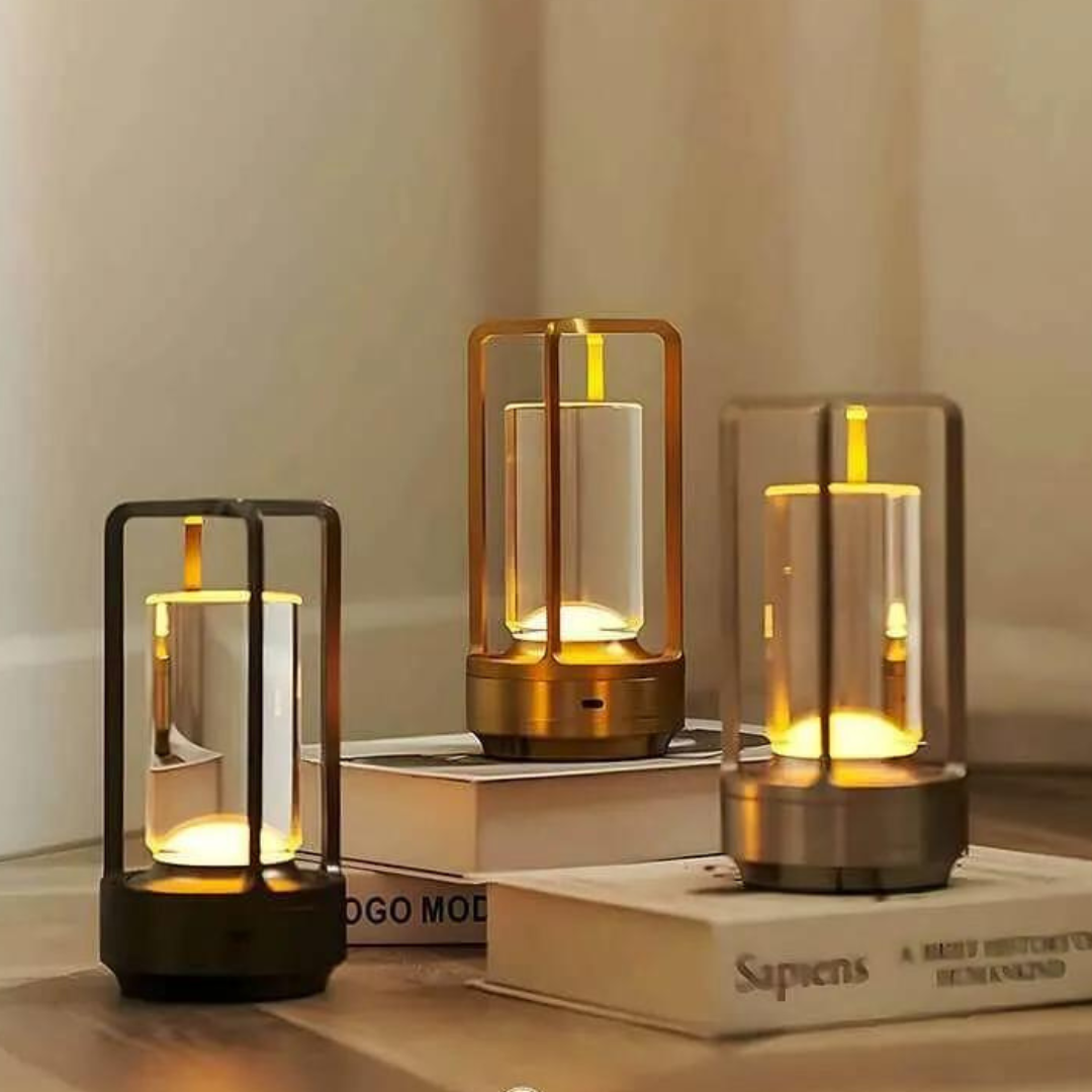 Touch Dimming Table Lamp — Crystal Lantern Design, Warm LED Glow