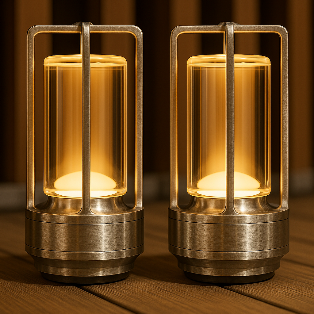 Touch Dimming Table Lamp — Crystal Lantern Design, Warm LED Glow