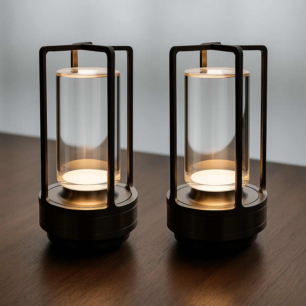 Touch Dimming Table Lamp — Crystal Lantern Design, Warm LED Glow