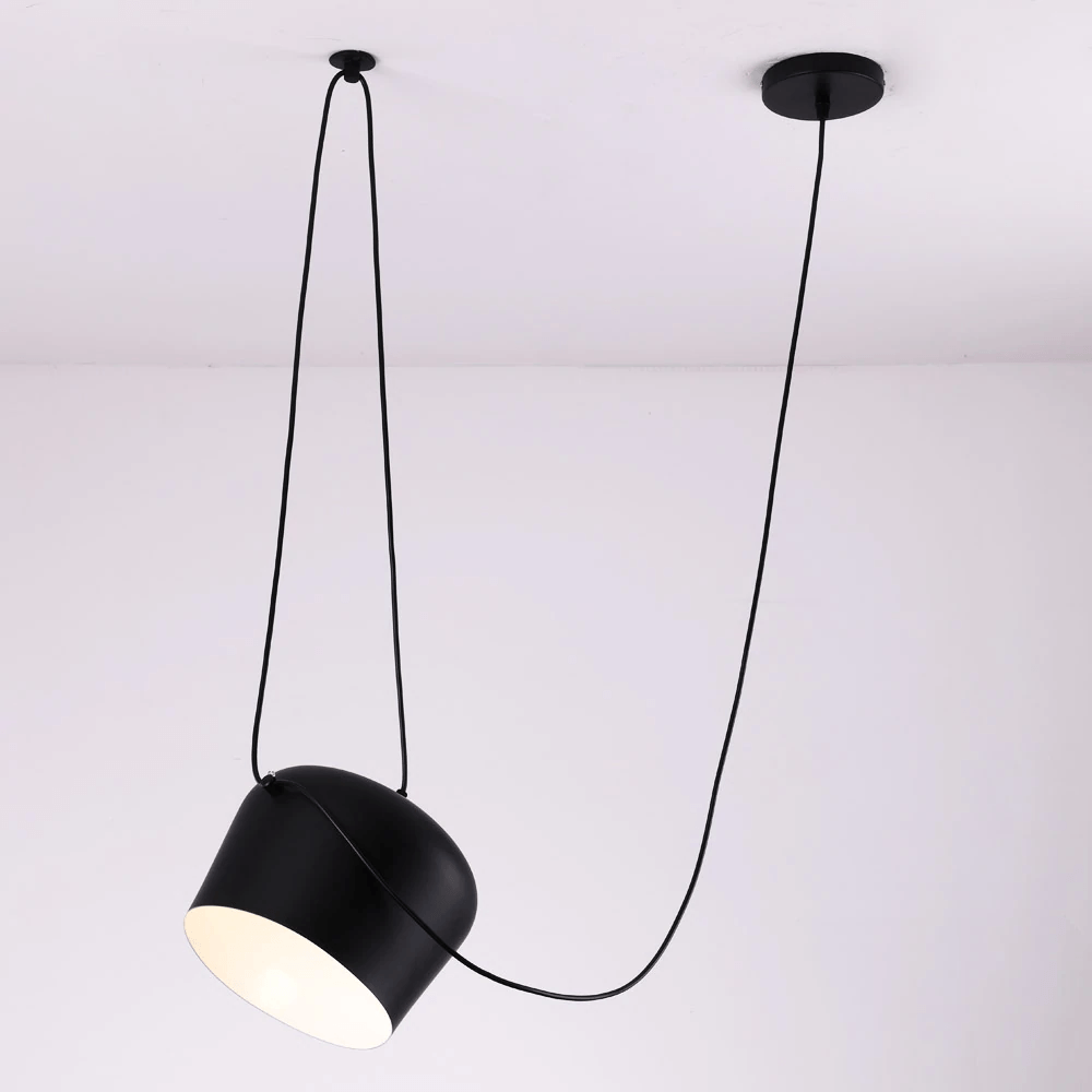 Drum Pendant Lamp — Elegant Cable Hanging Design, Modern Ceiling Light Shade