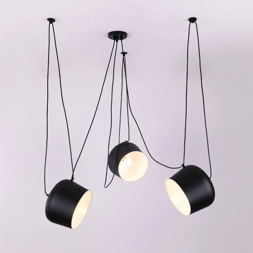 Drum Pendant Lamp — Elegant Cable Hanging Design, Modern Ceiling Light Shade