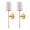 2 darabos aranyszínű fali lámpa - fehér hengeres kialakítás, vezeték nélküli RGB-fényerőszabályozó