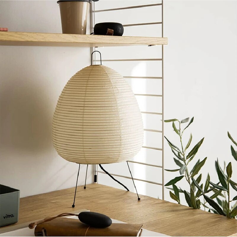 Traditional Japanese Rice Paper Shade LED Table Lamp