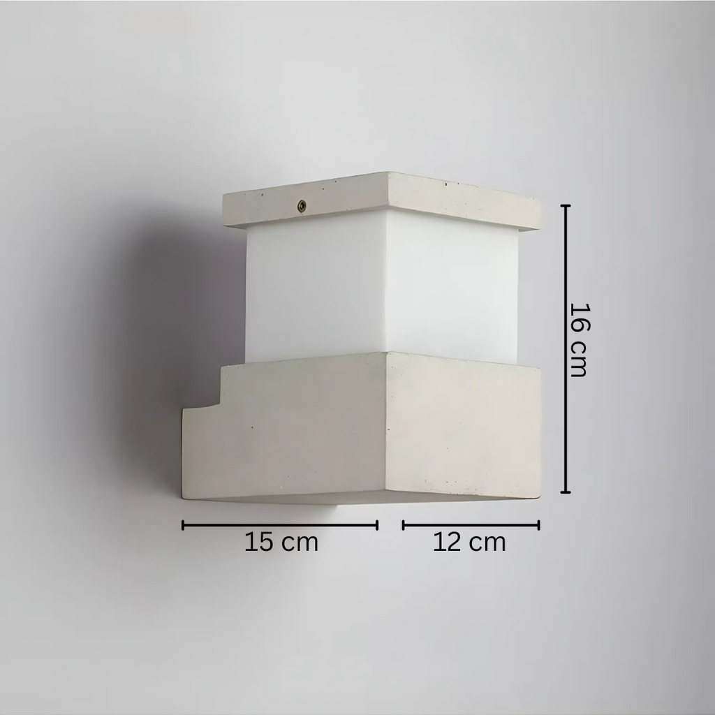 TerraGlow udendørs LED-lampe — IP65-klassificeret, diffuser i borosilikatglas, hus i cement og jern