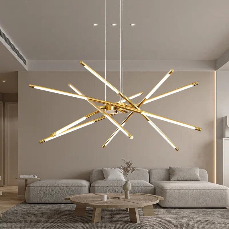 Nexa Iron Chandelier — Angular Geometric Design, Modern Lighting Fixture