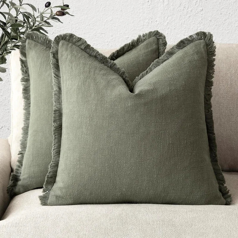 Crestline Cotton Linen Pillow Covers — Durable Construction, Elegant Finish