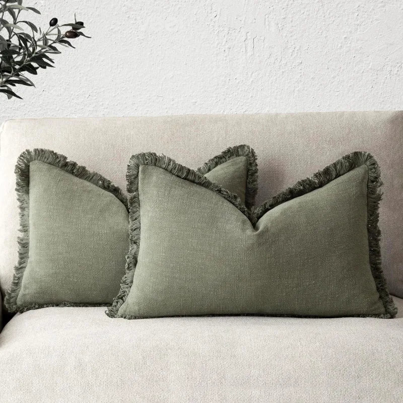 Crestline Cotton Linen Pillow Covers — Durable Construction, Elegant Finish