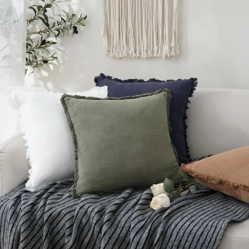 Crestline Cotton Linen Pillow Covers — Durable Construction, Elegant Finish