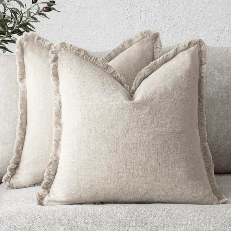 Crestline Cotton Linen Pillow Covers — Durable Construction, Elegant Finish