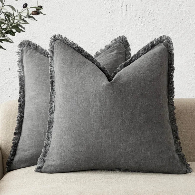Crestline Cotton Linen Pillow Covers — Durable Construction, Elegant Finish