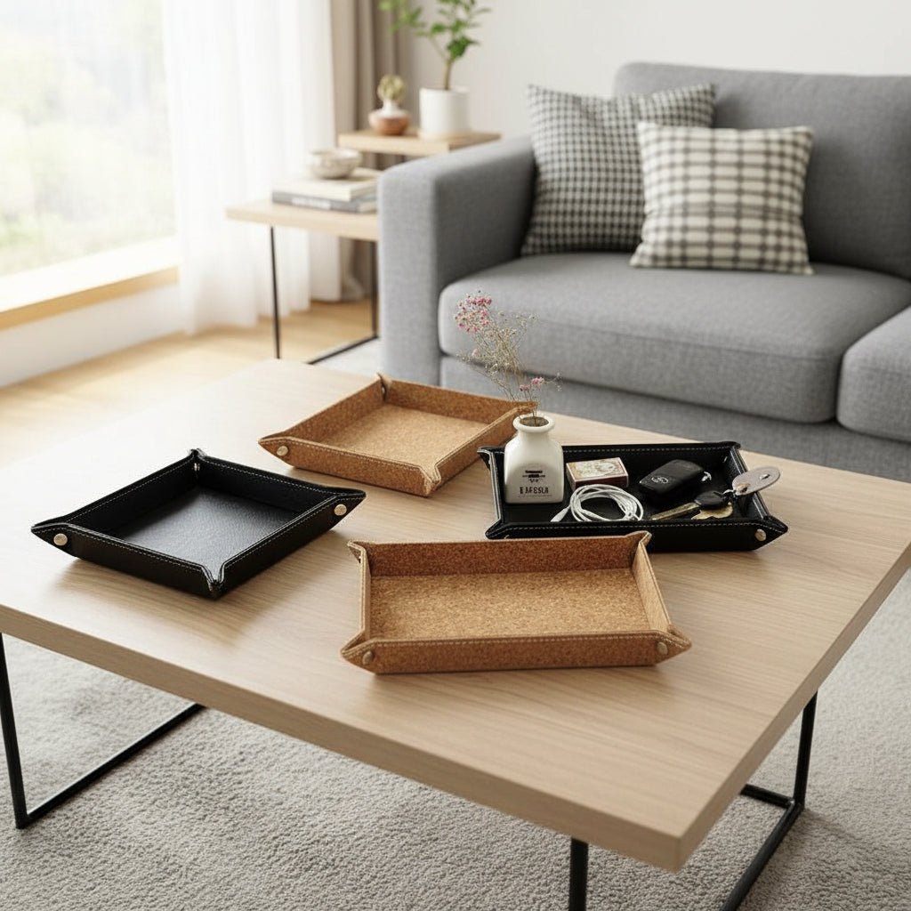 NovaLuxe Leather Desk Organizer Tray